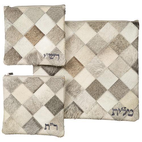 Leather Talit & Tefilin Rashi 3 Pc. Set 41*38 Cm