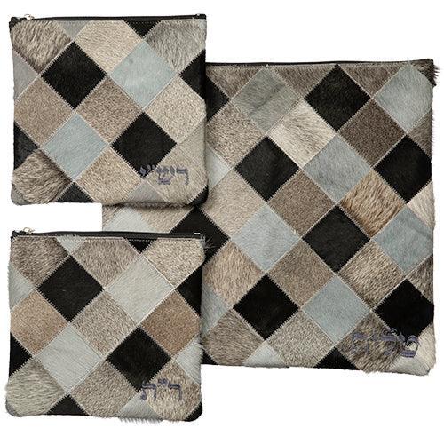 Leather Talit & Tefilin Rashi 3 Pc. Set 41*38 Cm