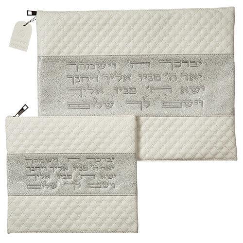 Faux Leather Like Talit - Tefilin Set 36*29 Cm With Embroidery
