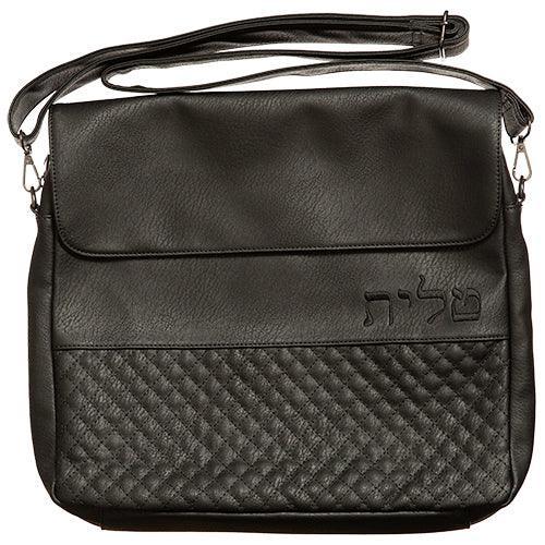 PU Fabric Talit 40*36 cm with Handle- Black