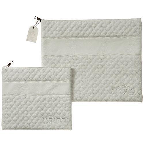 Leather Like Talit - Tefilin Set 36*29 Cm With Embroidery