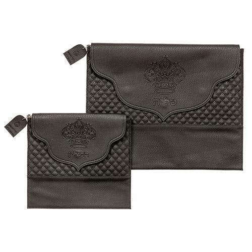 PU Fabric Talit & Tefilin Set 38*31 cm - Black