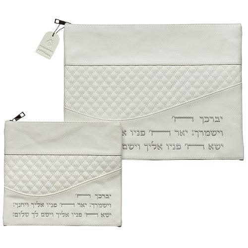 Faux Leather Like Talit - Tefilin Set 36*29 cm with Embroidery