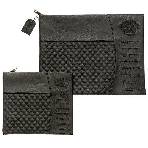 Faux Leather Like Talit - Tefilin Set 36*29 cm with Embroidery
