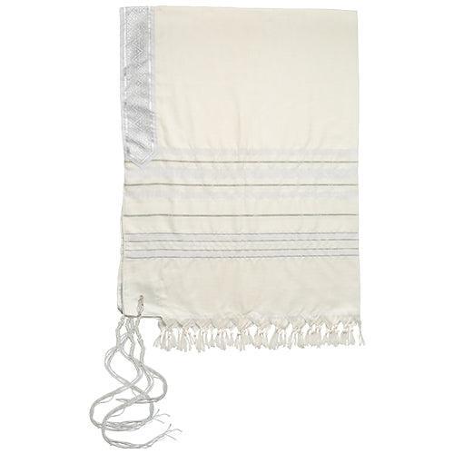 Talit "Mofet" Size 70 – 150*185 cm with Silver Stripes