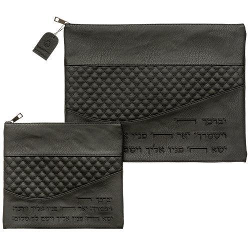 Faux Leather Like Talit - Tefilin Set 36*29 cm with Embroidery