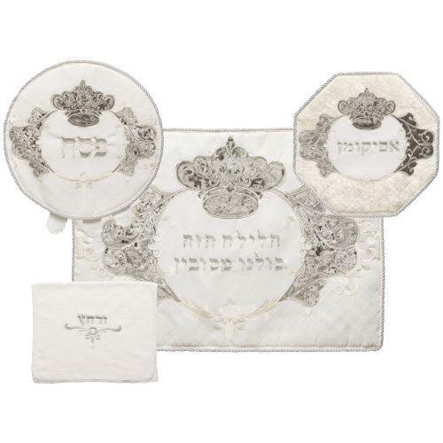 Brockett & Velvet Passover 4 Pcs Set: Passover, Afikoman & Pillow Covers with Towel