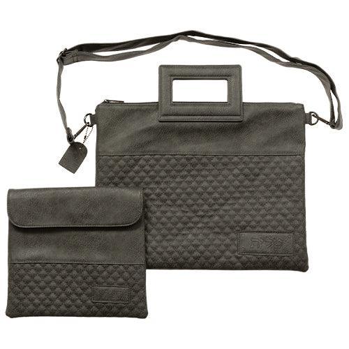 PU Fabric Talit & Tefilin Set 38*31 cm with Handles- Gray