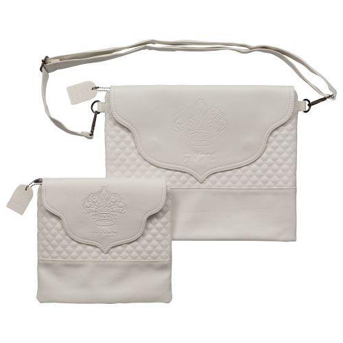 PU Fabric Talit & Tefilin Set 38*31 cm - White