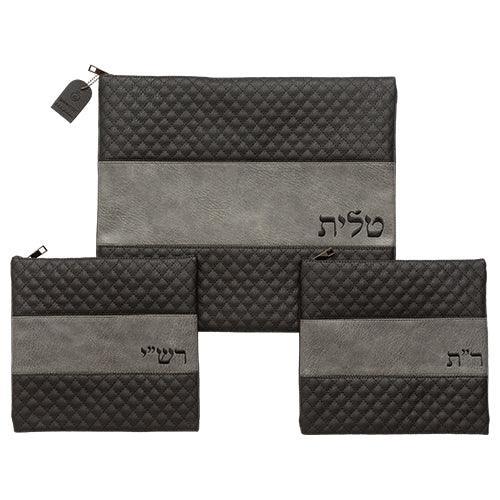 Leather Like Talit - Tefilin Set 40*34 cm with Embroidery