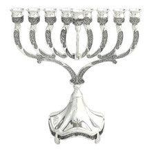 Silver Plate Chanukah menorah Oil Or Candle 9"
