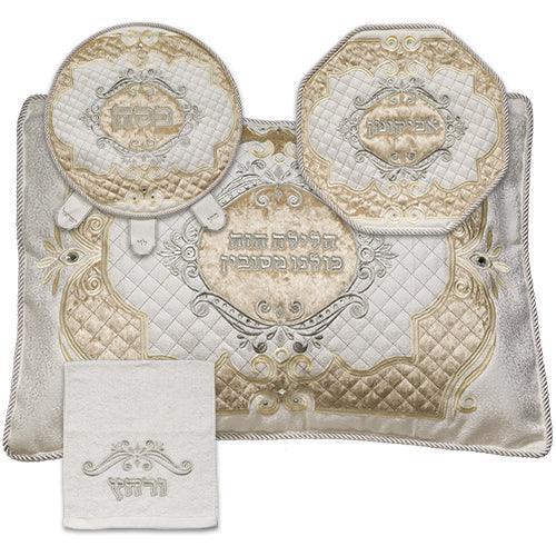 Brockett & Velvet Passover 4 Pcs Set: Passover, Afikoman & Pillow Covers with Towel