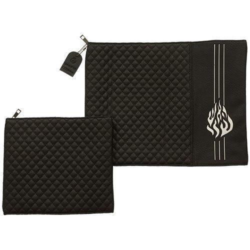 Leather Like Talit - Tefilin Set 36*29 cm with Embossed logo - Black