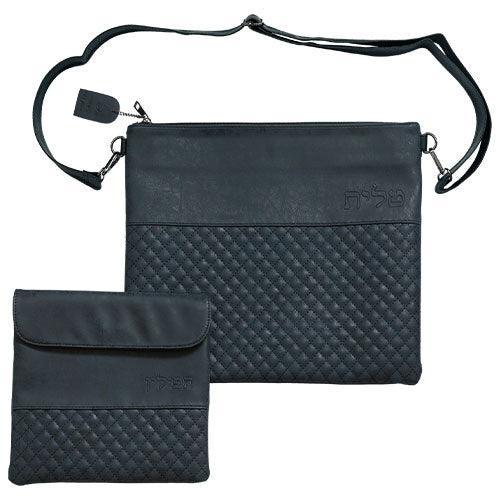 Leather Like Talit & Tefilin Set 36*33 cm - Blue