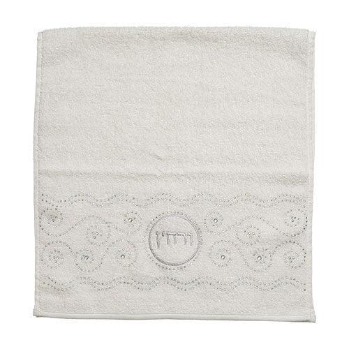 A Pair Of White Hand Towels  With Fancy Stones, 72x34 Cm
