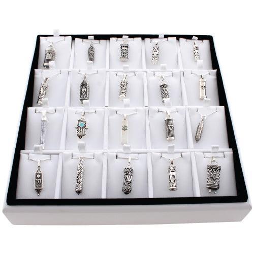 Full Display- 20 Mezuzah Pendants With Chains