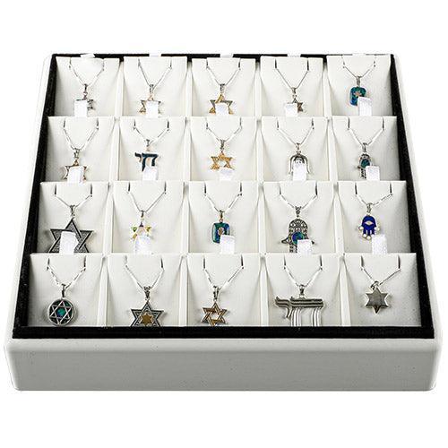 Display of 20 Assorted Judaica Pendants with Chain