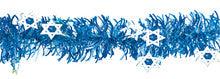 Blue and Silver Magen David Tinsel - Pack of 12