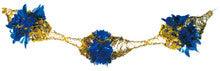 8" 6 Section Gold and Blue Garland - Pack of 12