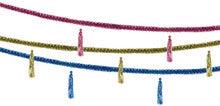 13' (14" bells) Long Tinsel, Assorted Colors - Pack of 12