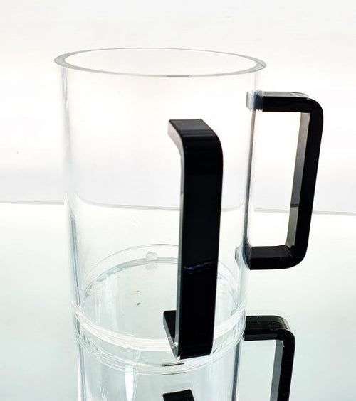Clear Acrylic Washing Cup-Black Handles 5"