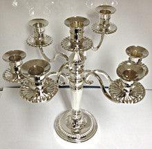 7 Branch Silverplated Candelabra-- 11"h