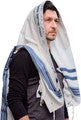 Cotton Tallis-Blue Lines Size 28 (50.5" x 27")