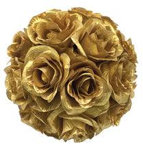 8" Rose Ball, Gold & Silver Gold
