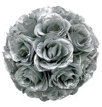 8" Rose Ball, Gold & Silver Silver