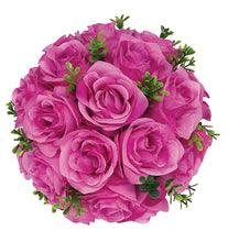 8" Rose Ball with Leaves, Multiple Colors Purple