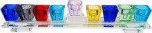 Crystal Menorah-Multicolor Cube Design 11" Long