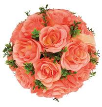 8" Rose Ball with Leaves, Multiple Colors Orange