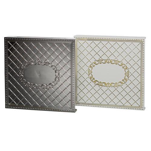 Assorted Plastic Full Stand -outlet Cover (24) 10 Cm- "shabbat Kodesh" -silvered & White With Gold