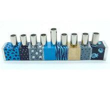 Hadarya Hand Painted Candle Menorah-Blue Colors