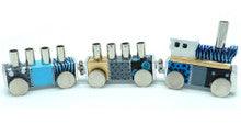Hadarya Hand Painted Train Candle Menorah-Blue Colors