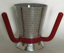 Karshi Hammered Enamel Washing Cup-- Red