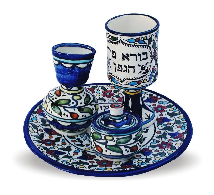 Armenian Ceramic 3 Pcs Havdalah Set 22cm