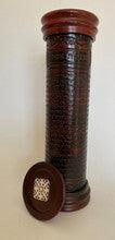 Antique Leather & Wood Megillah Holder 16"
