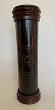 Antique Leather & Wood Megillah Holder 12"