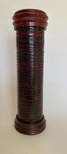 Antique Leather & Wood Megillah Holder 12"