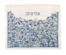 Emanuel Full Embroidered Afikoman Bag Jerusalem-- Blue