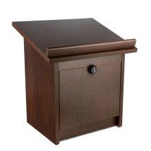 Table top Wood Shtender With Combination Lock-Brown Walnut