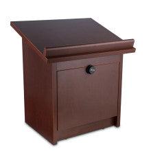 Table top Wood Shtender With Combination Lock-Mohagony