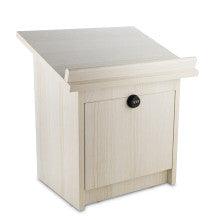 Table top Wood Shtender With Combination Lock-White