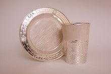 Silver Plate & Ivory Enamel Kiddush Cup