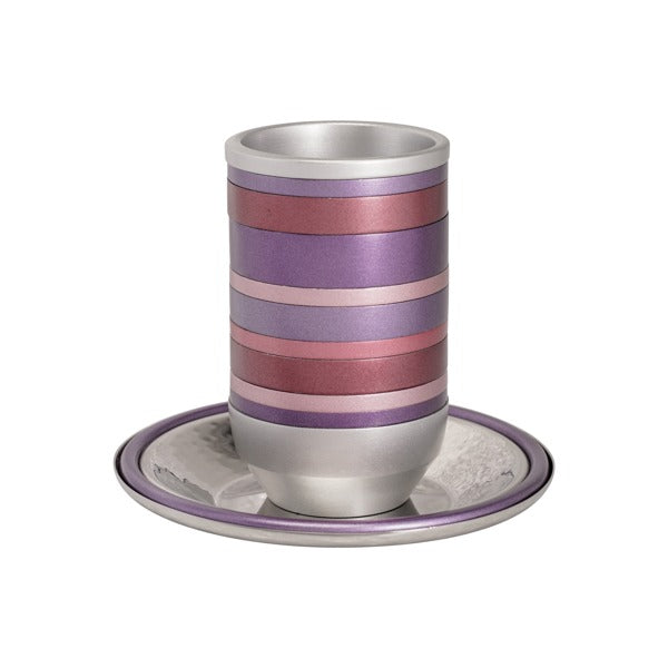 Kiddush Cup w/ Lines Design-Maroon
