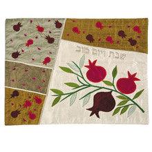 White Pomegranate Raw Silk Applique'd Challa Cover