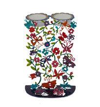 Emanuel Laser Cut Hand Painted Candlesticks-- Butterflies