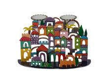 Emanuel Laser Cut Hand Painted Candlesticks-- Jerusalem