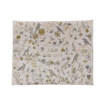 Emanuel Machine Embroidered Challah Cover-Birds & Flowers-Gold